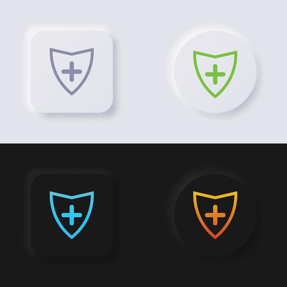 Shield icon set, Multicolor neumorphism button soft UI Design for Web design, Application UI and more, Button, Vector. vector
