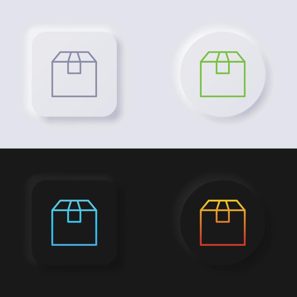 Box icon set, Multicolor neumorphism button soft UI Design for Web design, Application UI and more, Icon set, Button, Vector. vector