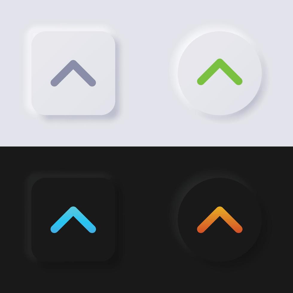 conjunto de iconos de botón de flecha acortar, diseño de interfaz de usuario suave de botón de neumorfismo multicolor para diseño web, interfaz de usuario de aplicación y más, botón, vector. vector