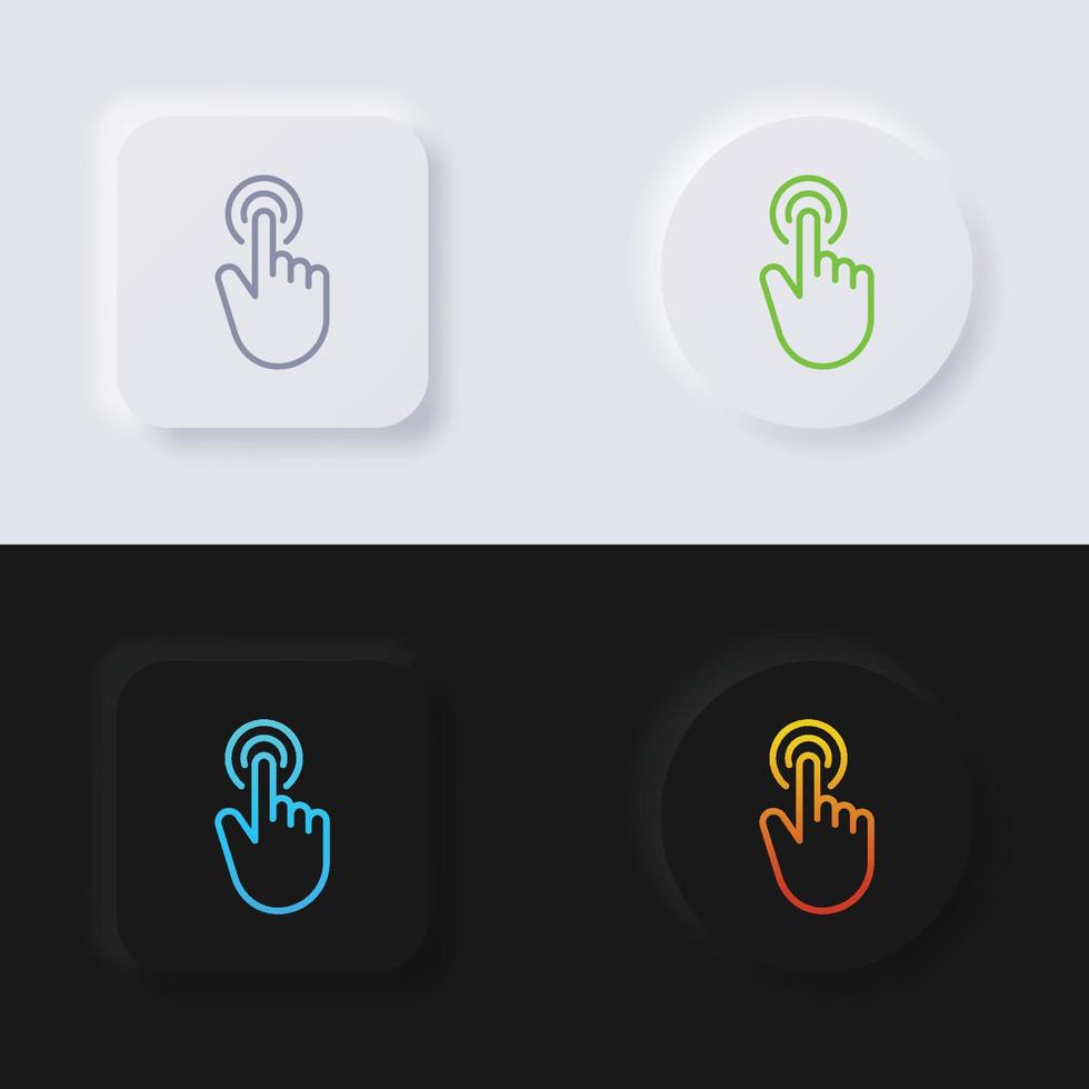 Finger touch icon set, Multicolor neumorphism button soft UI Design for Web design, Application UI and more, Button, Vector. vector