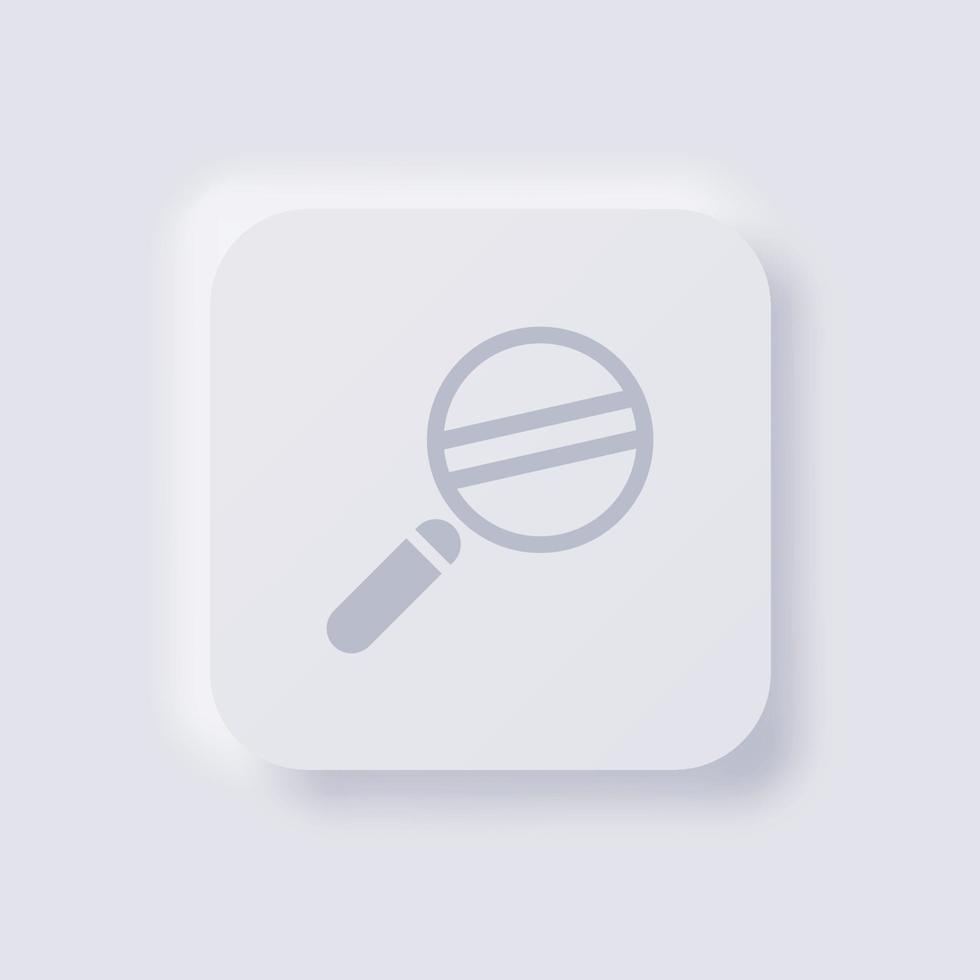 icono de lupa, diseño de interfaz de usuario suave de neumorfismo blanco para diseño web, interfaz de usuario de aplicación y más, botón, vector. vector