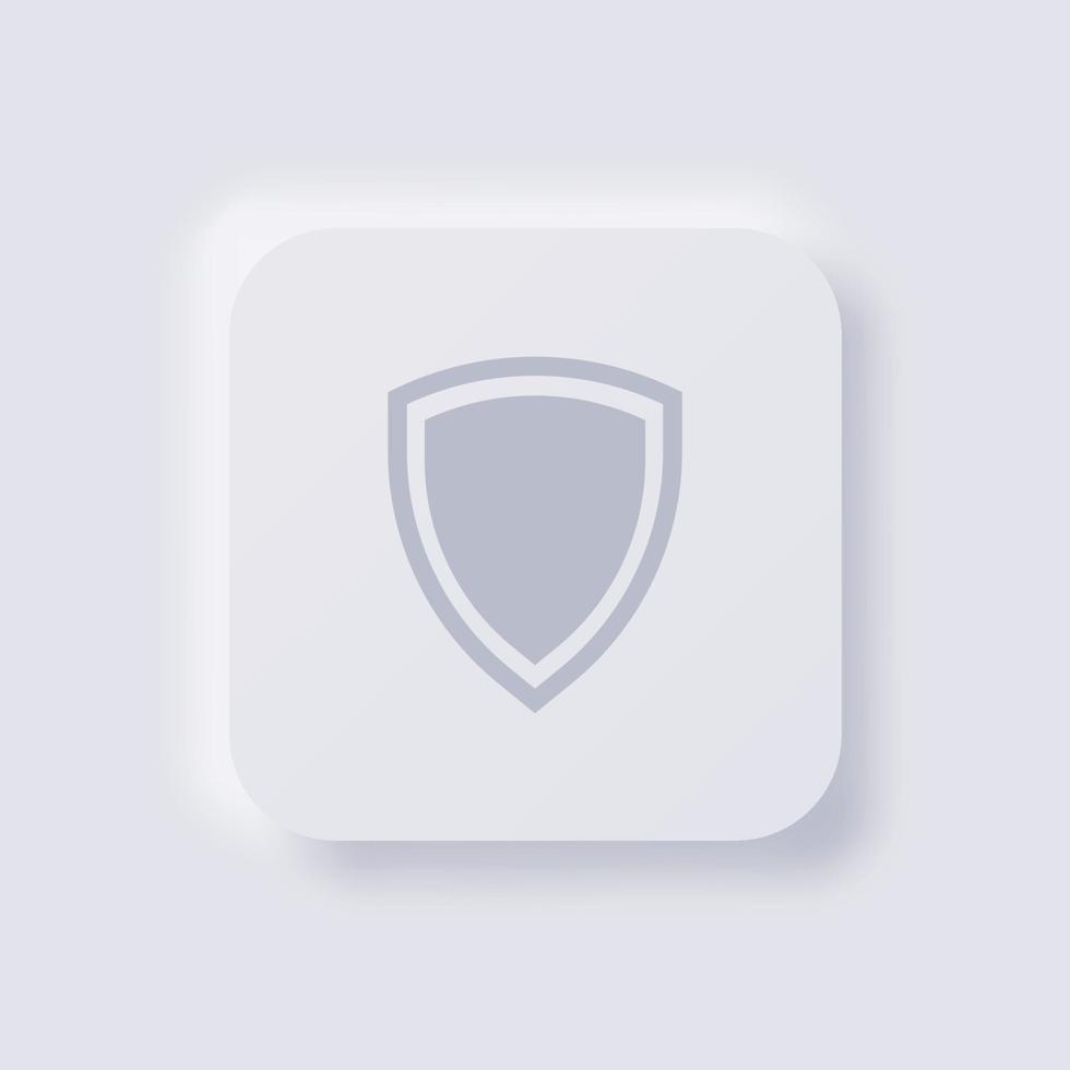 Shield icon, White Neumorphism soft UI Design for Web design, Application UI and more, Button, Vector. vector