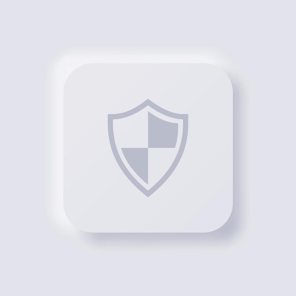 icono de escudo, diseño de interfaz de usuario suave de neumorfismo blanco para diseño web, interfaz de usuario de aplicación y más, botón, vector. vector