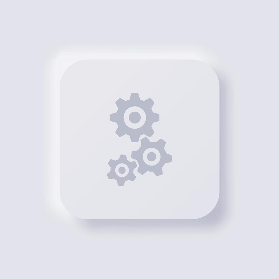 Cog icon, White Neumorphism soft UI Design for Web design, Application UI and more, Button, Vector. vector