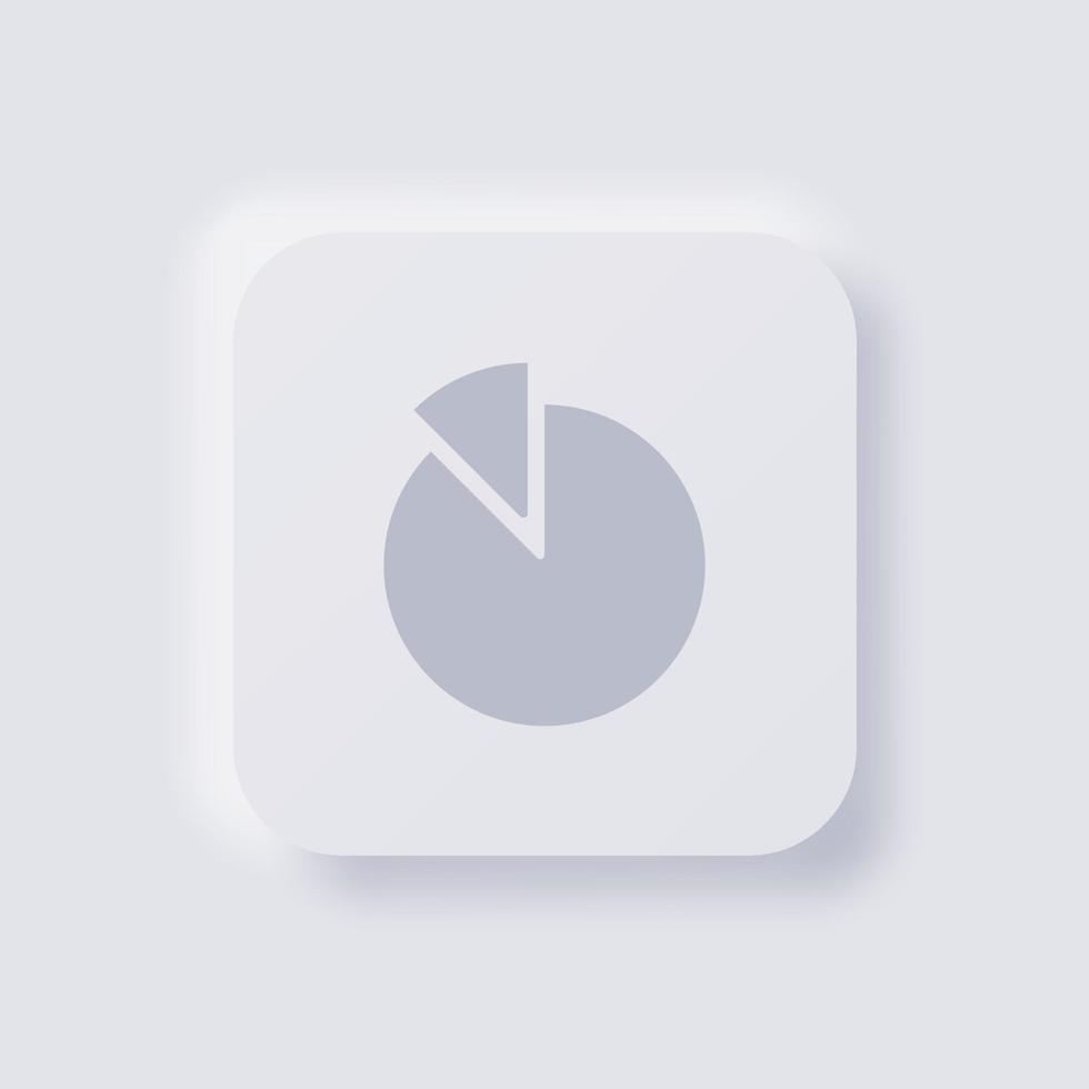 Pie chart icon, White Neumorphism soft UI Design for Web design, Application UI and more, Button, Vector. vector