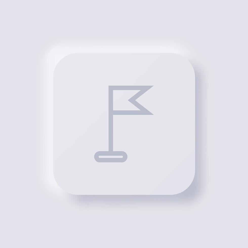 Flag icon, White Neumorphism soft UI Design for Web design, Application UI and more, Button, Vector. vector