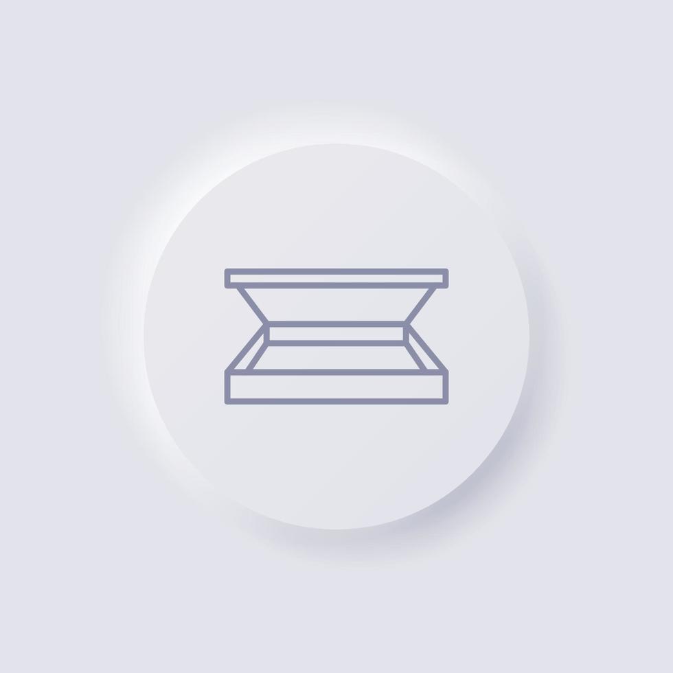 Pizza box icon, White Neumorphism soft UI Design for Web design, Application UI and more, Button, Vector. vector