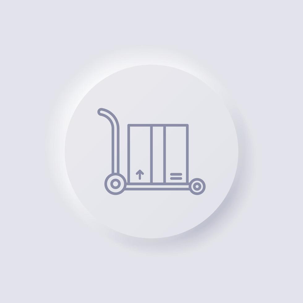 Box on cart, icon, White Neumorphism soft UI Design for Web design, Application UI and more, Button, Vector. vector