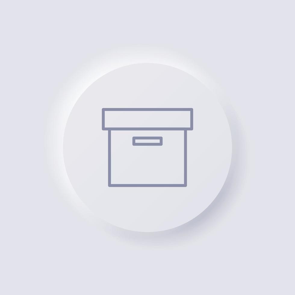 icono de caja, diseño de interfaz de usuario suave de neumorfismo blanco para diseño web, interfaz de usuario de aplicación y más, botón, vector. vector