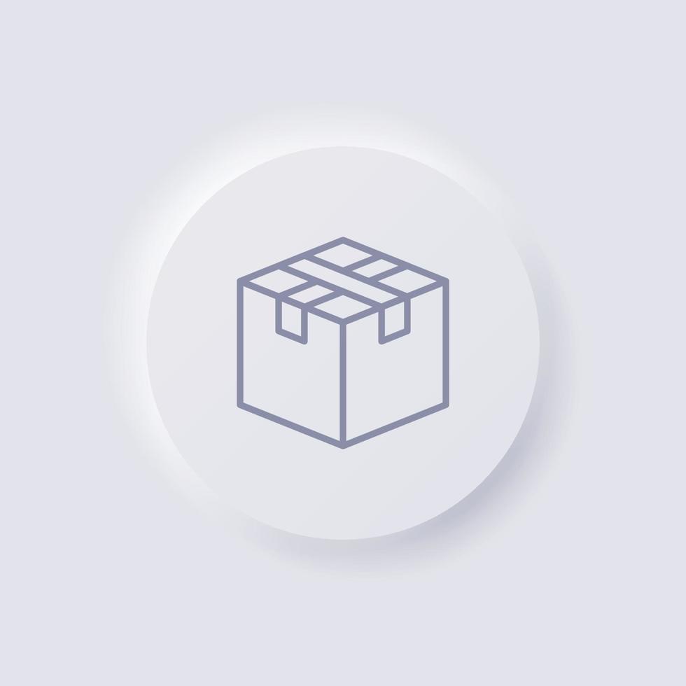 icono de caja, diseño de interfaz de usuario suave de neumorfismo blanco para diseño web, interfaz de usuario de aplicación y más, botón, vector. vector