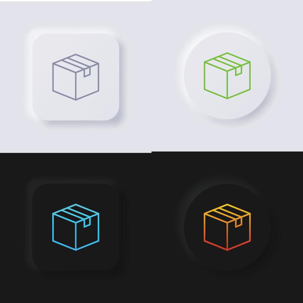 conjunto de iconos de caja, diseño de interfaz de usuario suave de botón de neumorfismo multicolor para diseño web, interfaz de usuario de aplicación y más, conjunto de iconos, botón, vector. vector