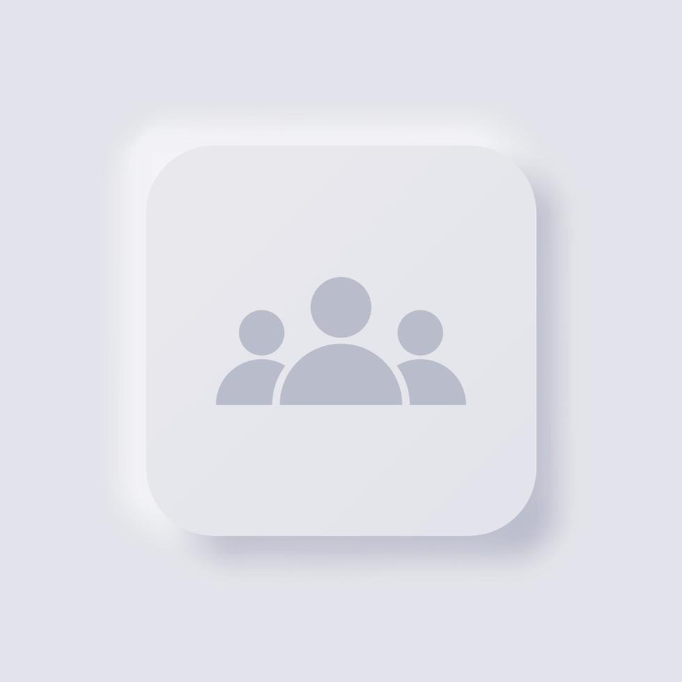 A group of people icon, White Neumorphism soft UI Design for Web design, Application UI and more, Button, Vector. vector