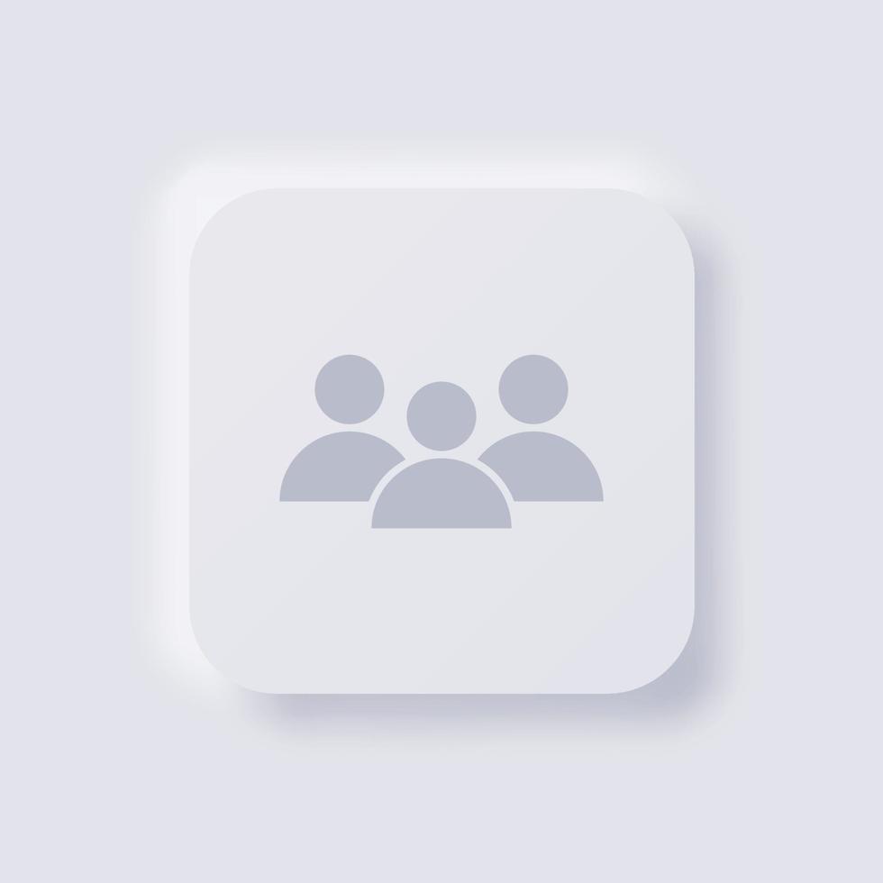 A group of people icon, White Neumorphism soft UI Design for Web design, Application UI and more, Button, Vector. vector