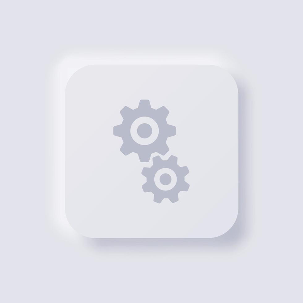 Cog icon, White Neumorphism soft UI Design for Web design, Application UI and more, Button, Vector. vector