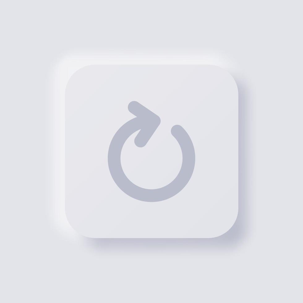 Rotation arrow icon, White Neumorphism soft UI Design for Web design, Application UI and more, Button, Vector. vector
