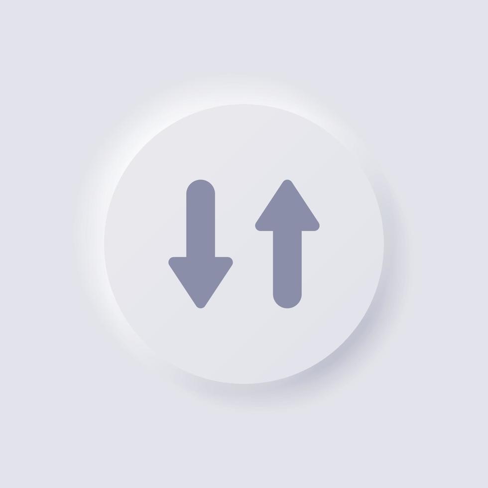 Up and Down arrow icon, White Neumorphism soft UI Design for Web design, Application UI and more, Button, Vector. vector