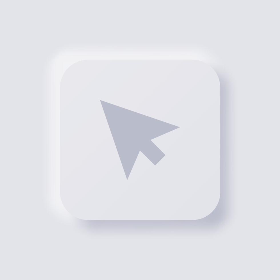 Cursor icon, White Neumorphism soft UI Design for Web design, Application UI and more, Button, Vector. vector