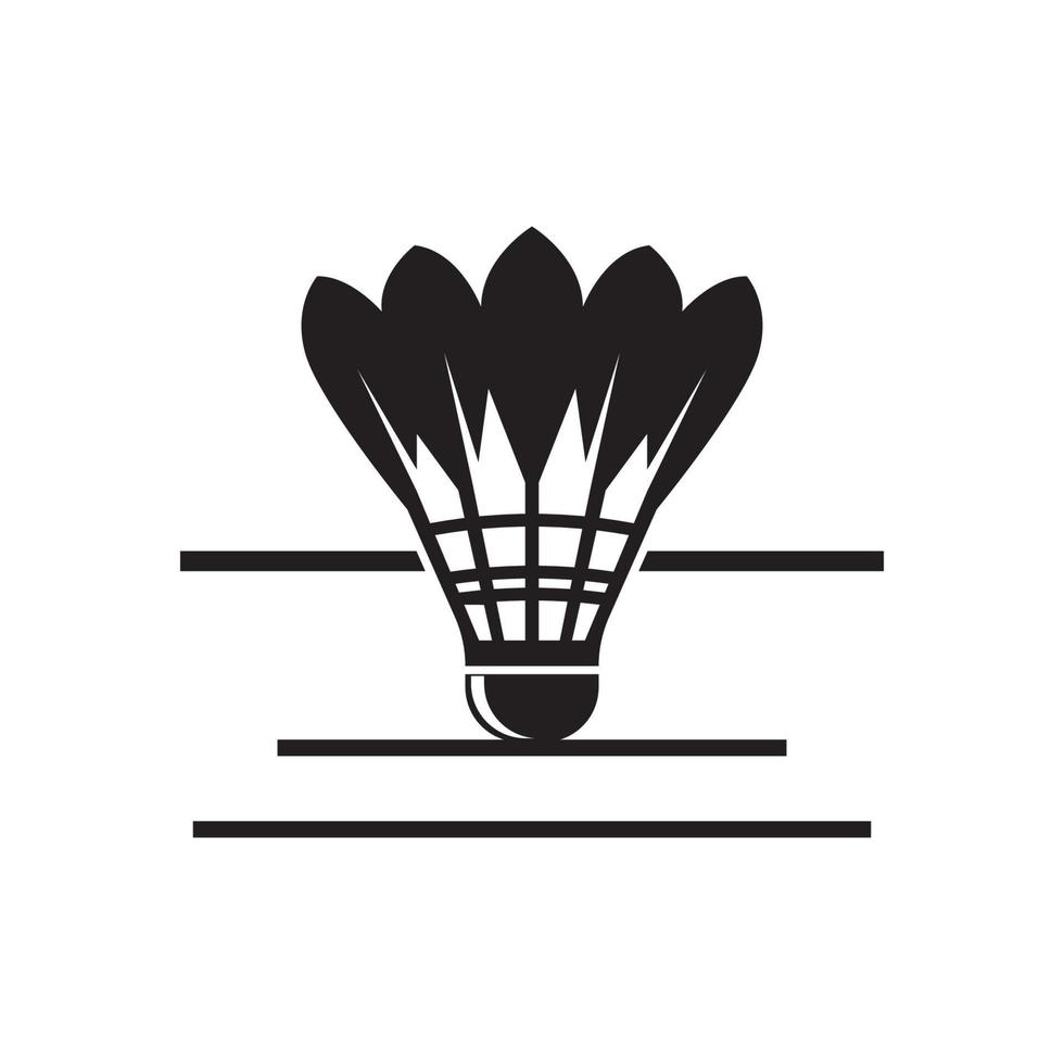 shuttlecock and racket icon,logo illustration design vector