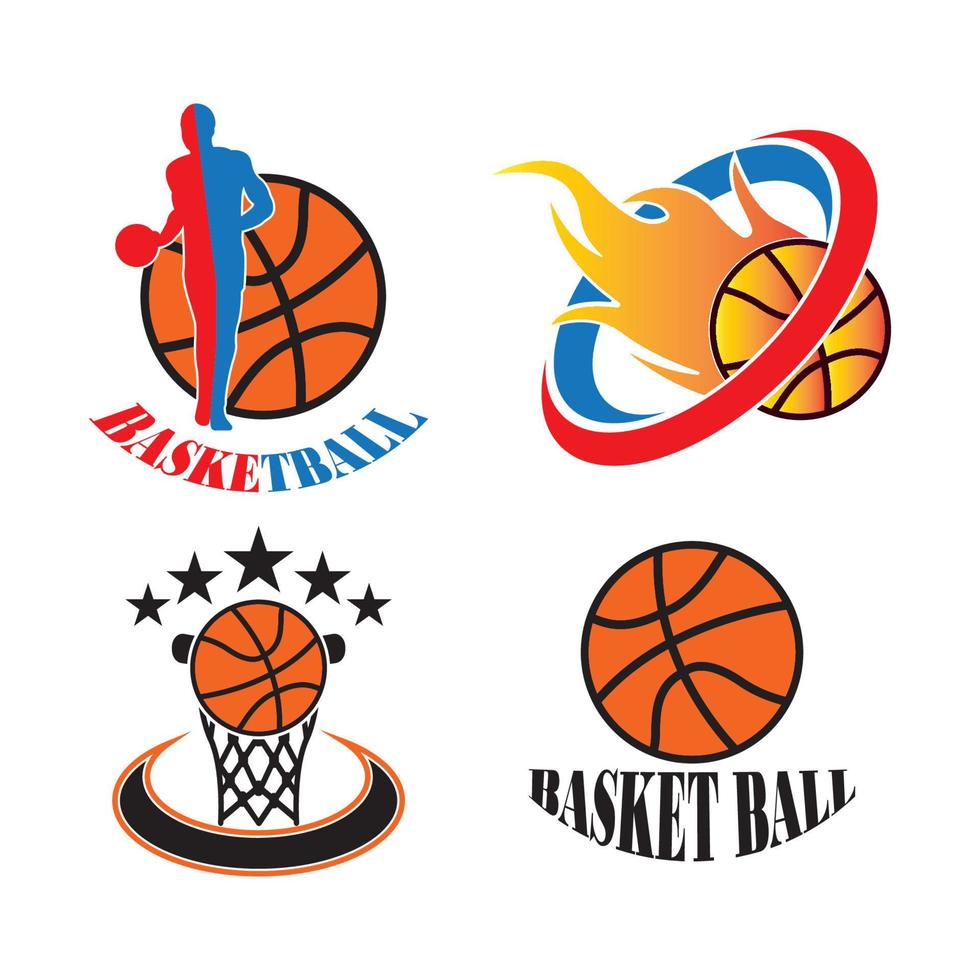 plantilla de logotipo de ilustración de vector de icono de aro de baloncesto.