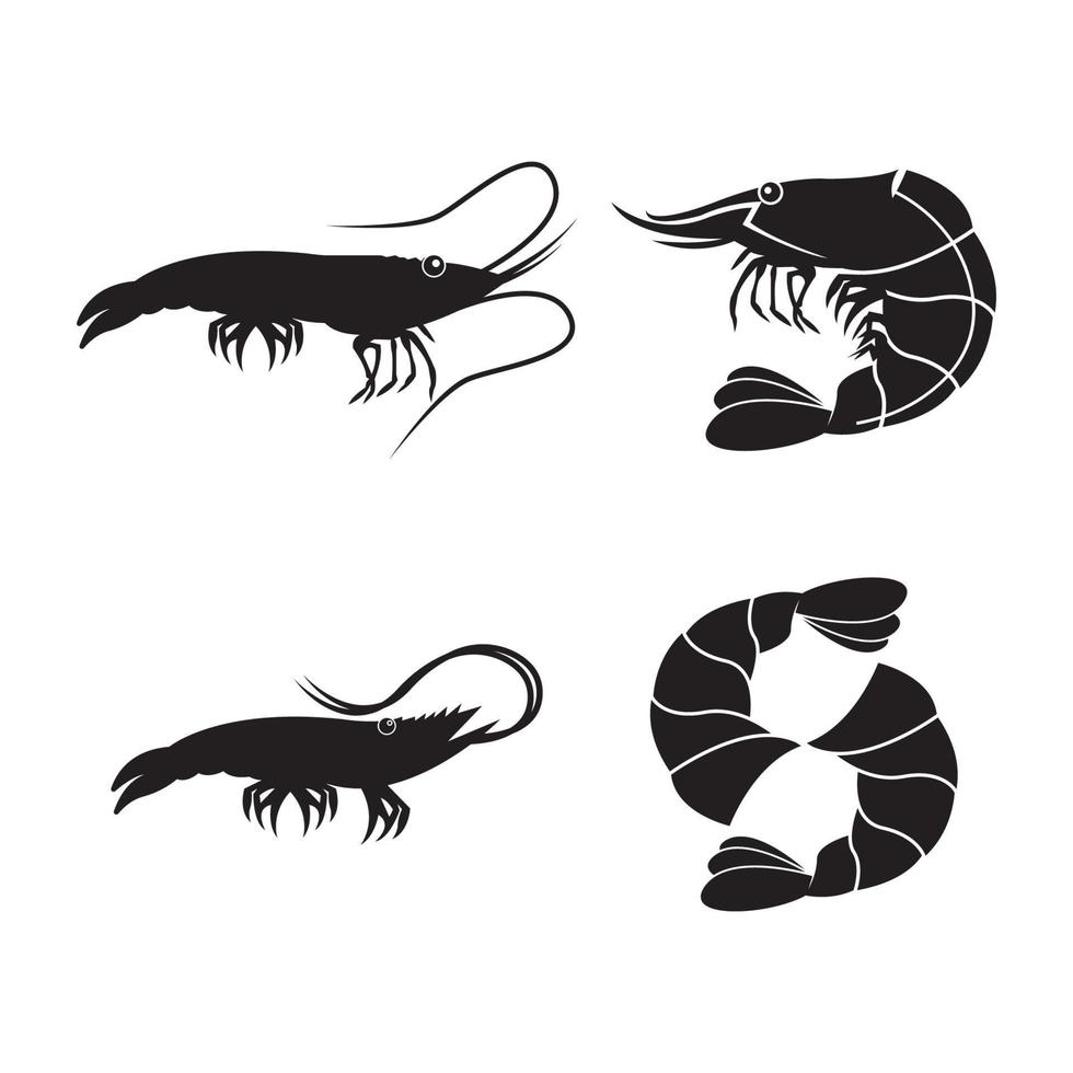 diseño de ilustración de vector de icono de logotipo de camarón