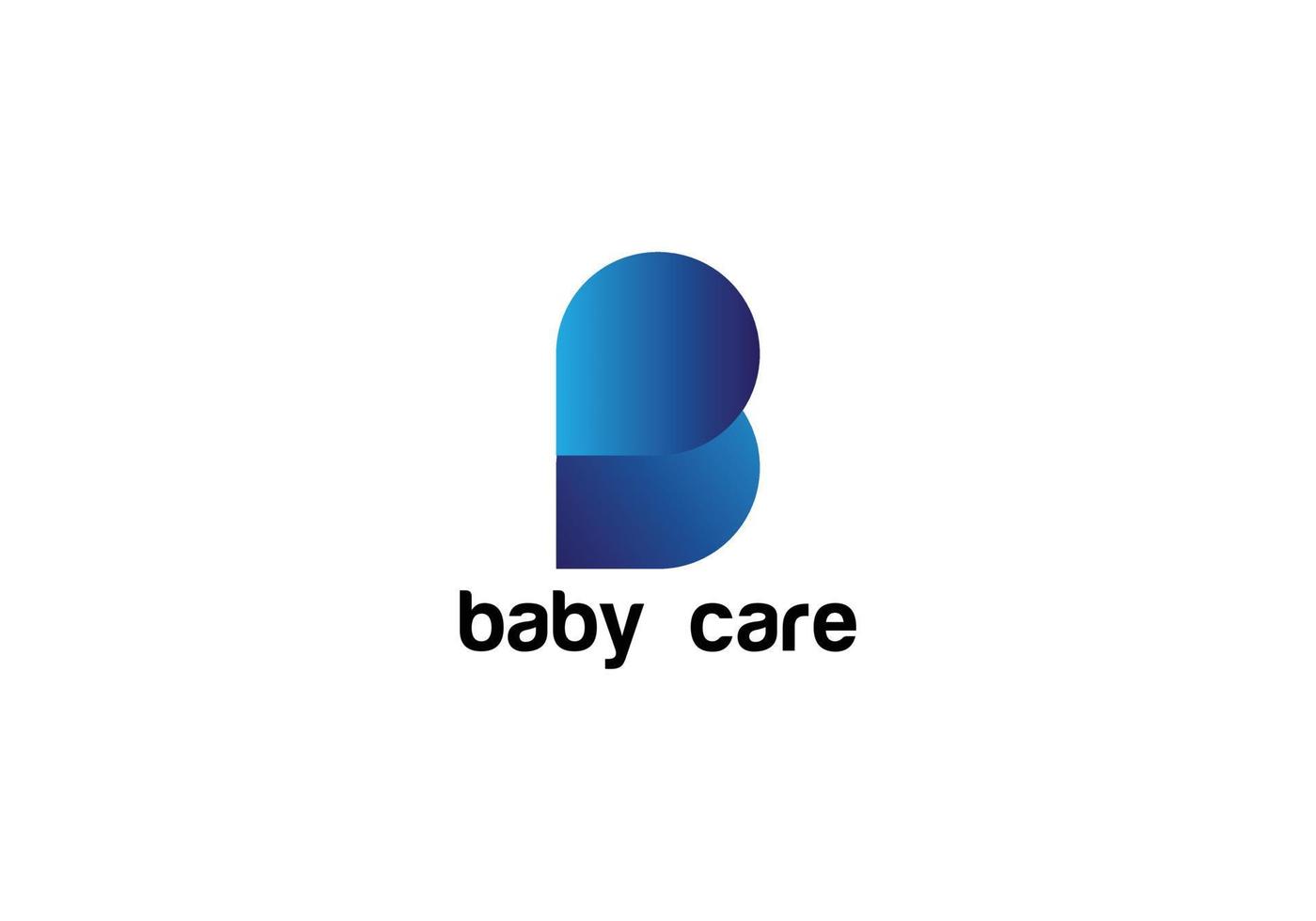 diseño de logotipo inicial moderno con letra b abstracta para el cuidado del bebé vector