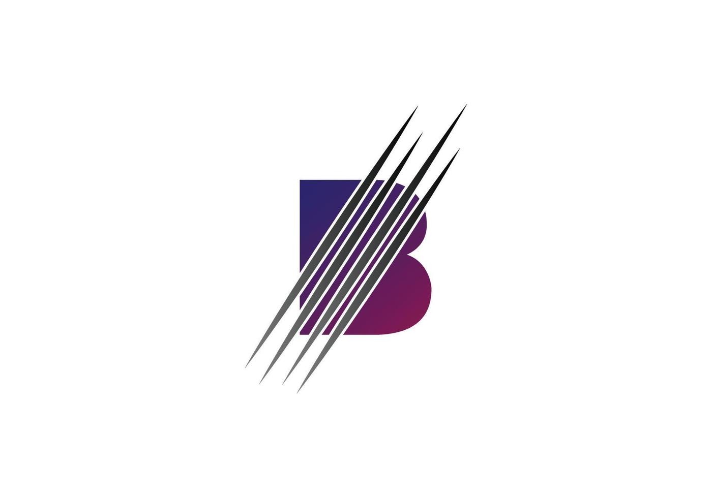 Abstract b letter modern initial logo design vector