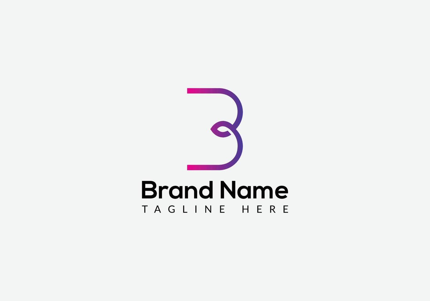 Abstract b letter modern initial logo design vector