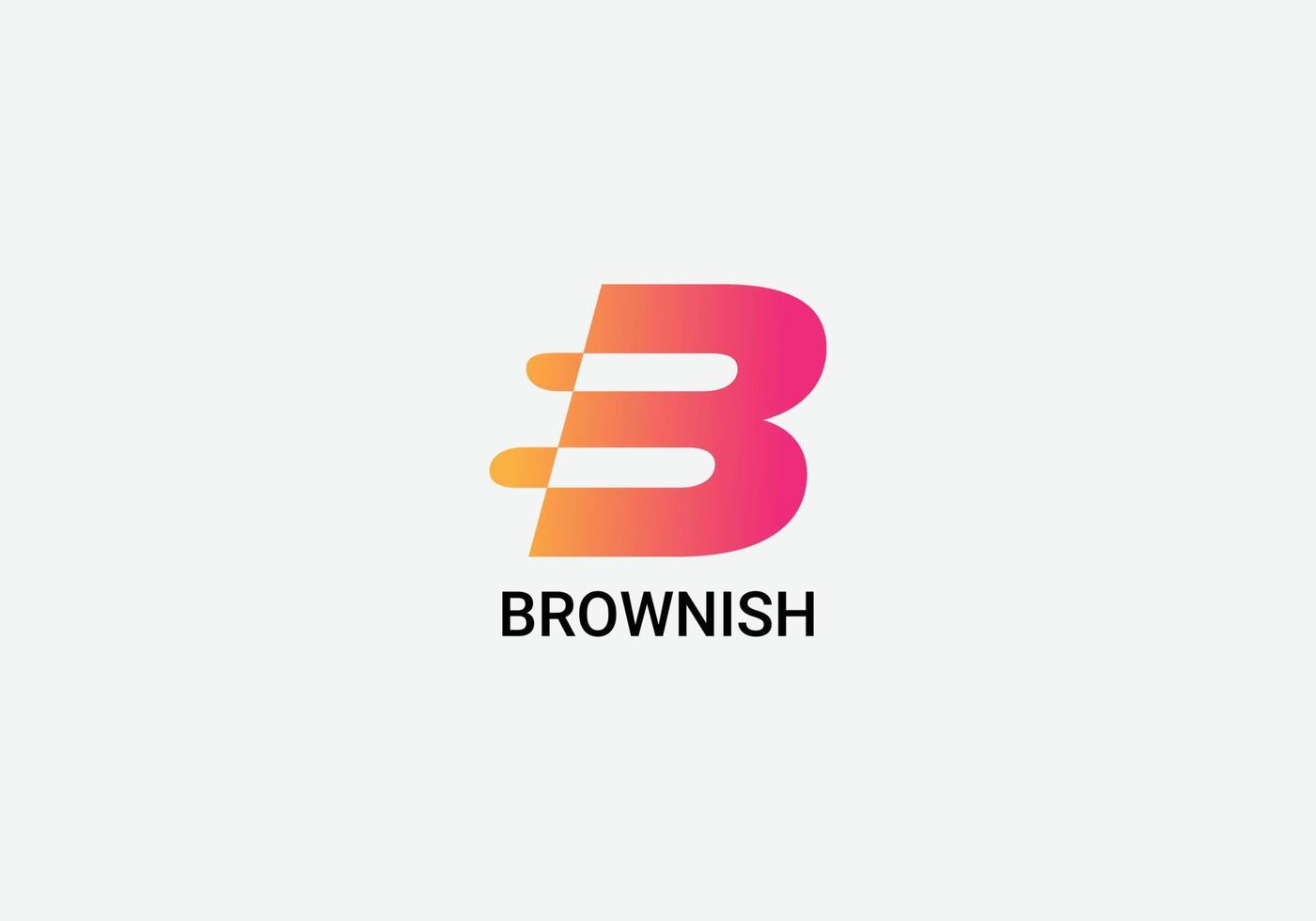 diseño de logotipo inicial moderno de letra b abstracto marrón vector