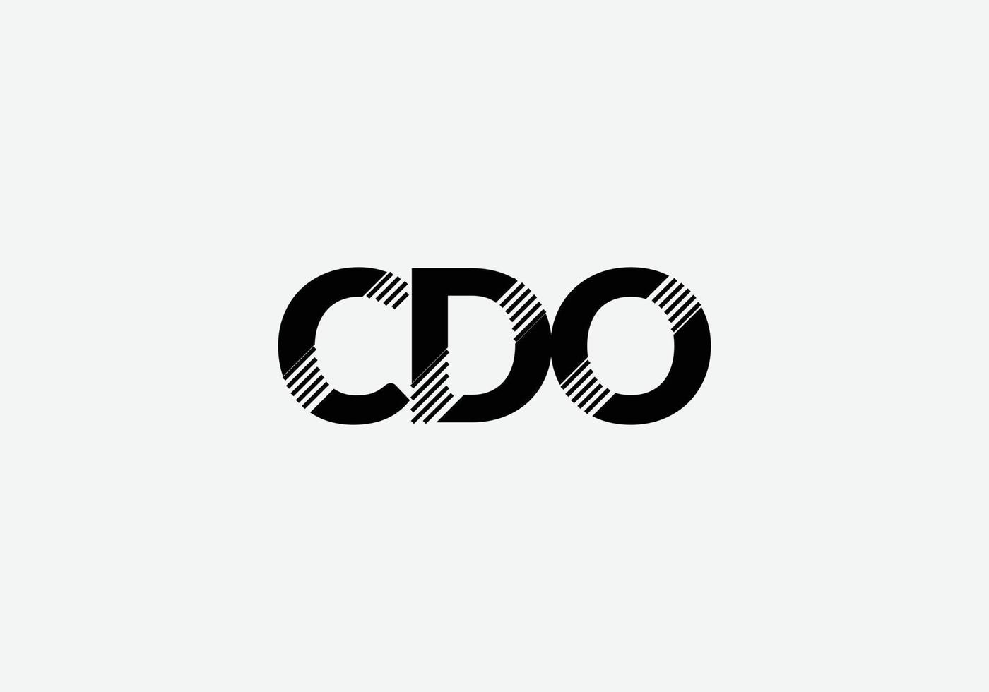 diseño de logotipo minimalista de marcas de letras cdo abstractas vector