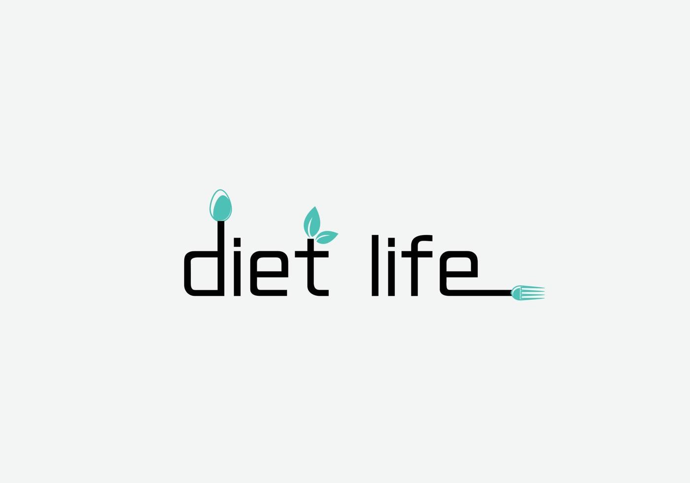 Diseño de logotipo de emblema de restaurante abstracto de vida dietética vector