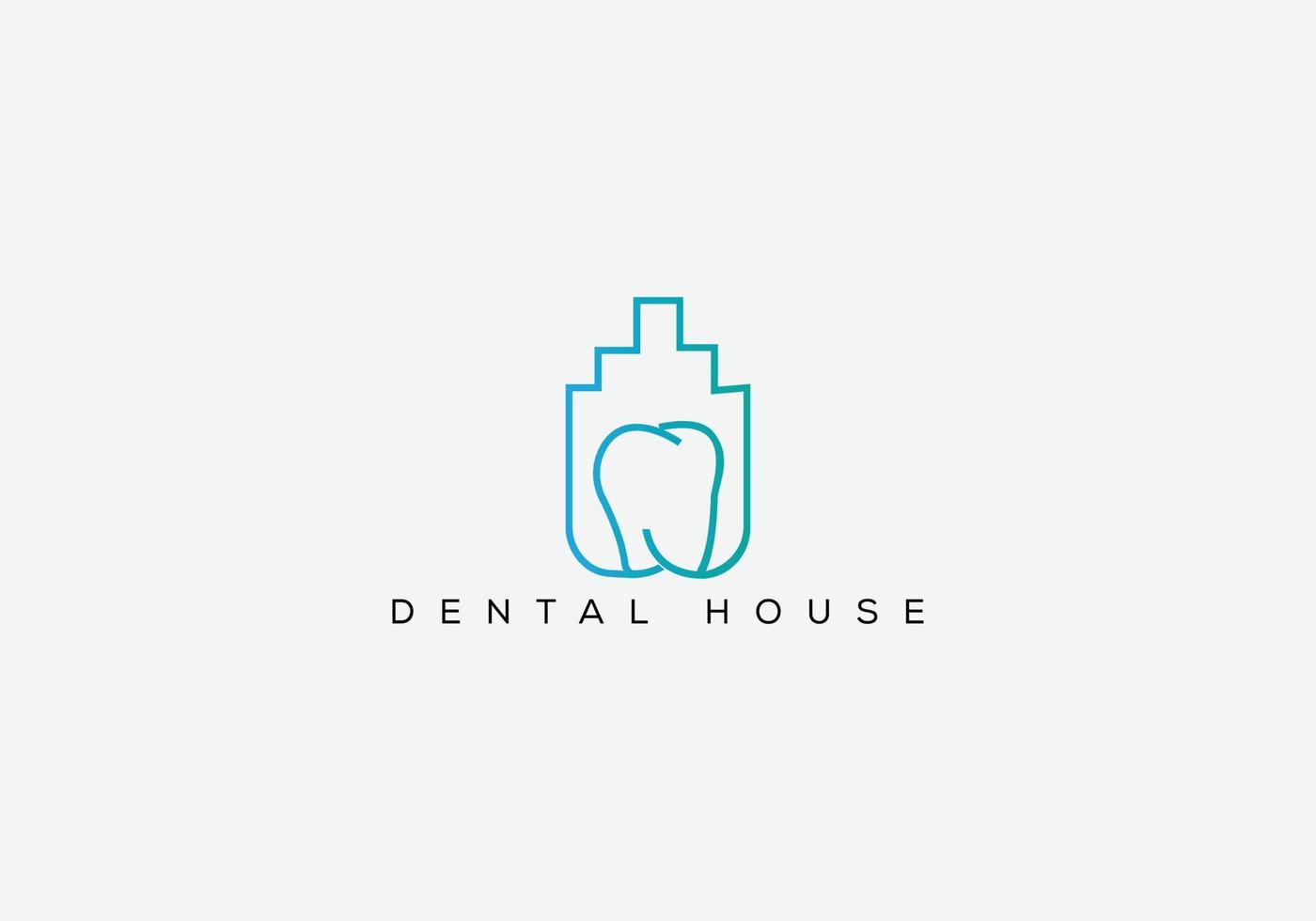 plantilla de diseño de logotipo de casa dental vector