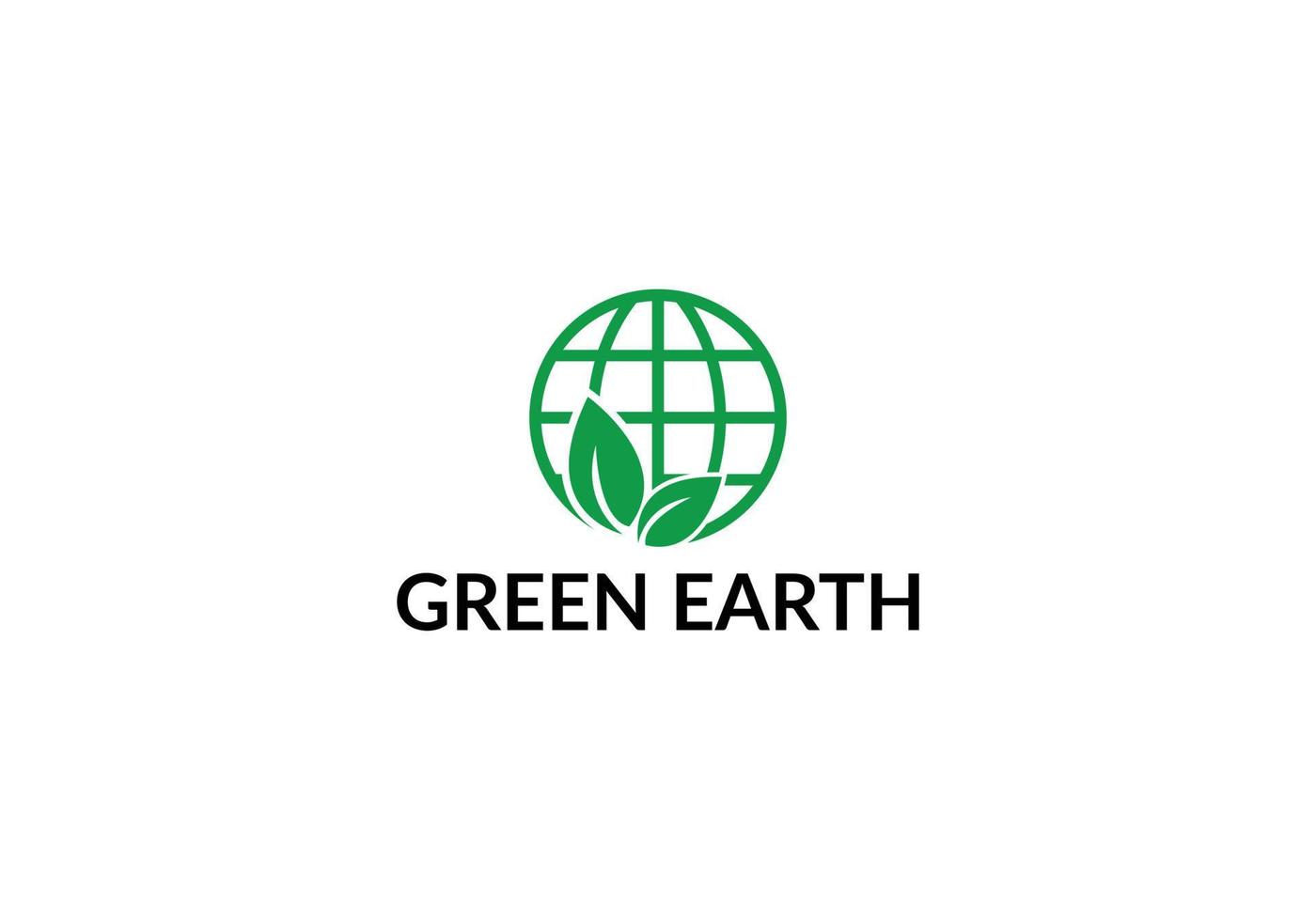 diseño de logotipo de emblema mundial de hoja abstracta de tierra verde vector