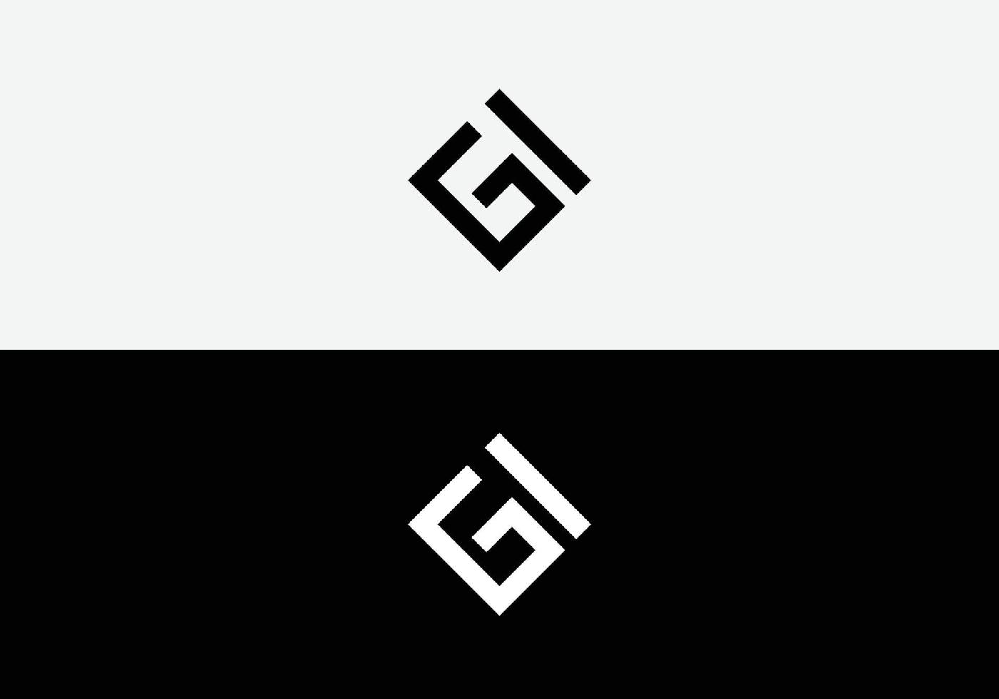 diseño de logotipo de letras geométricas modernas iniciales de letra gi abstracta vector