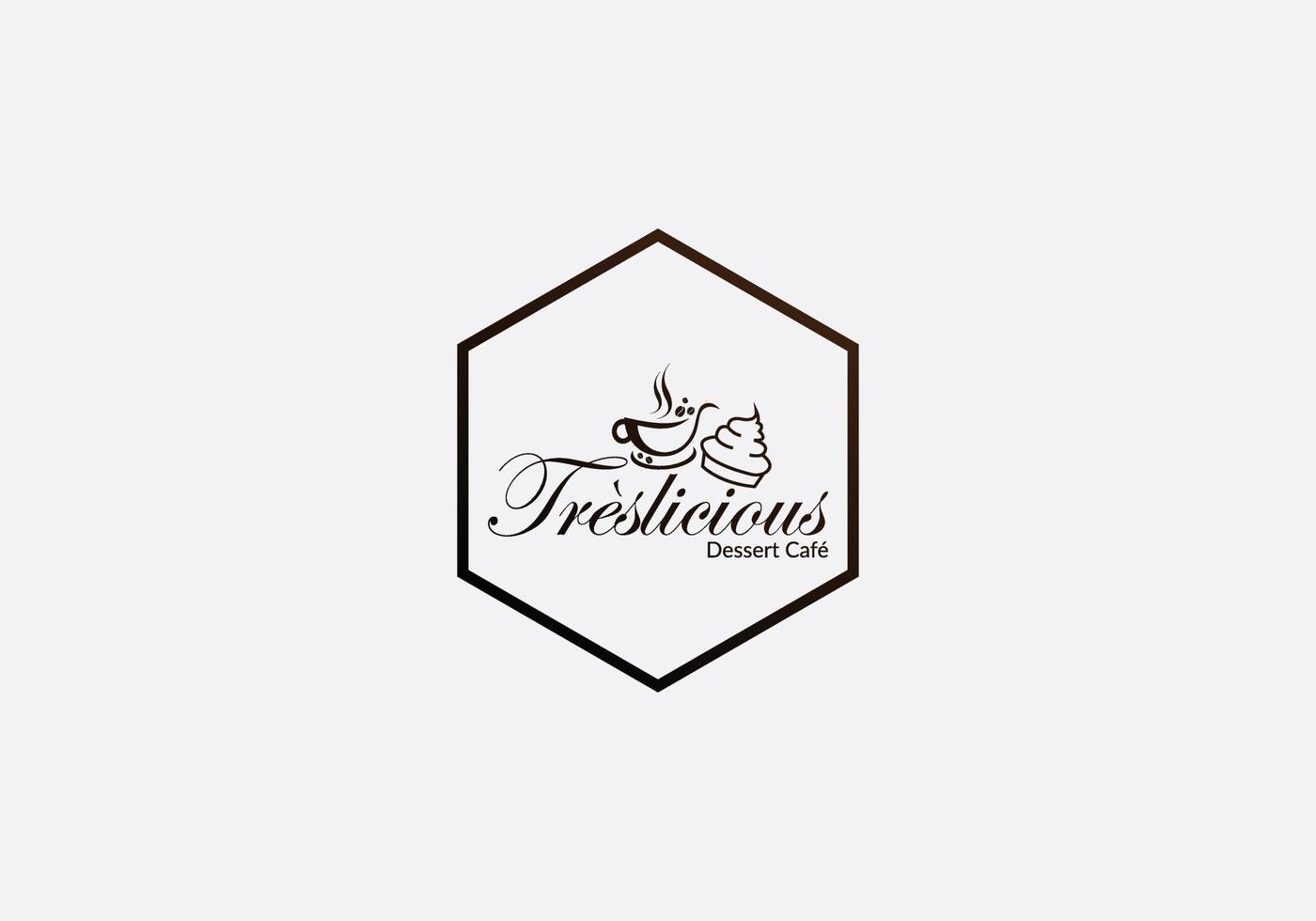 Abstract coffee ice cream shop caffe logo vector