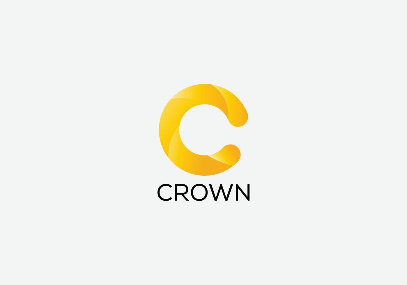 Crown Abstract C letter modern initial lettermarks logo design vector