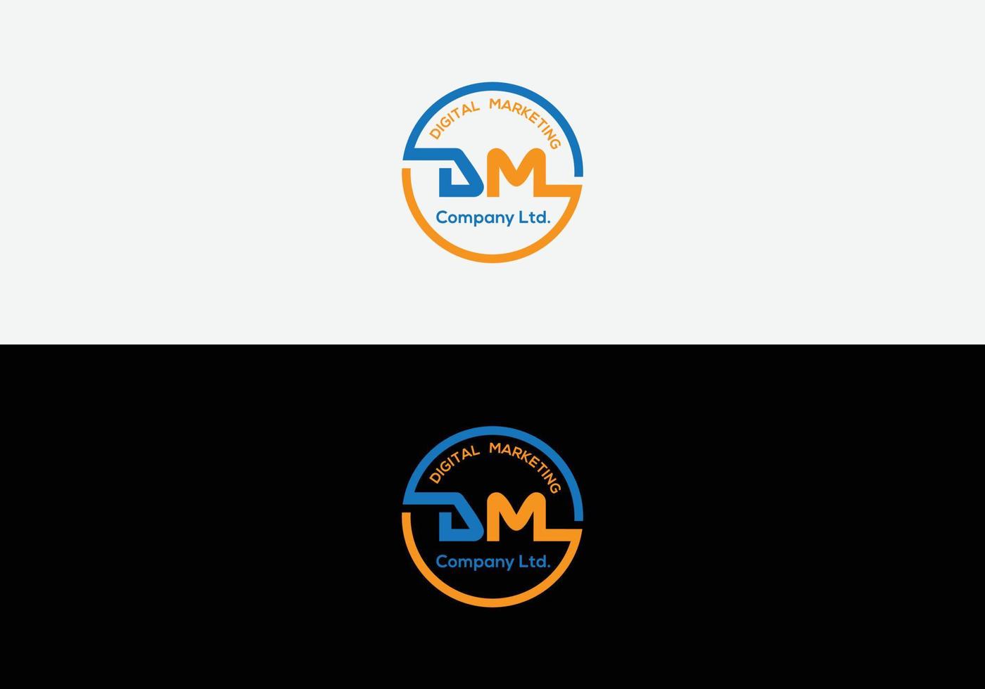 Abstract DM letter emblem modern logo design vector