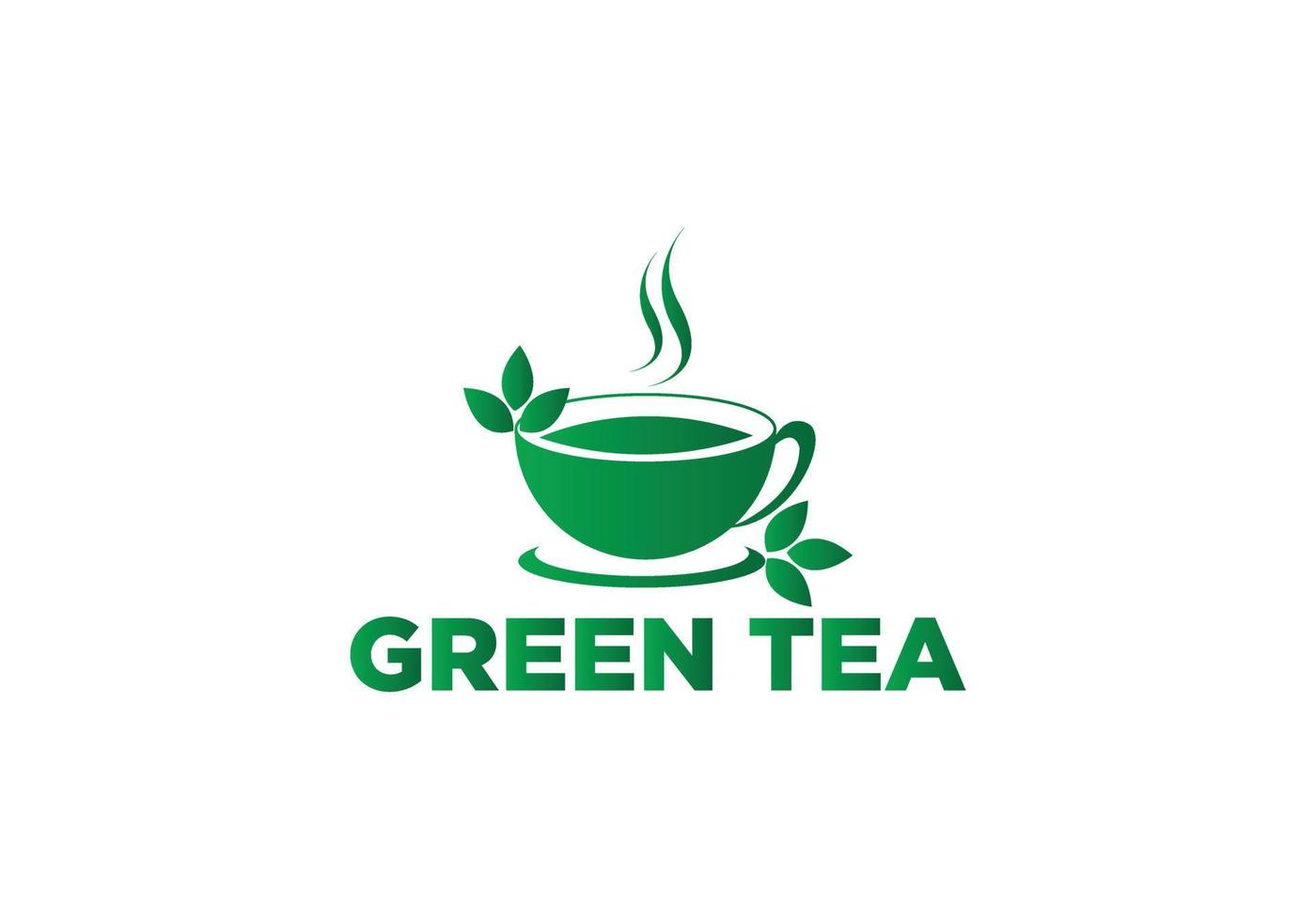 Green tea Abstract pictorial logo design template vector