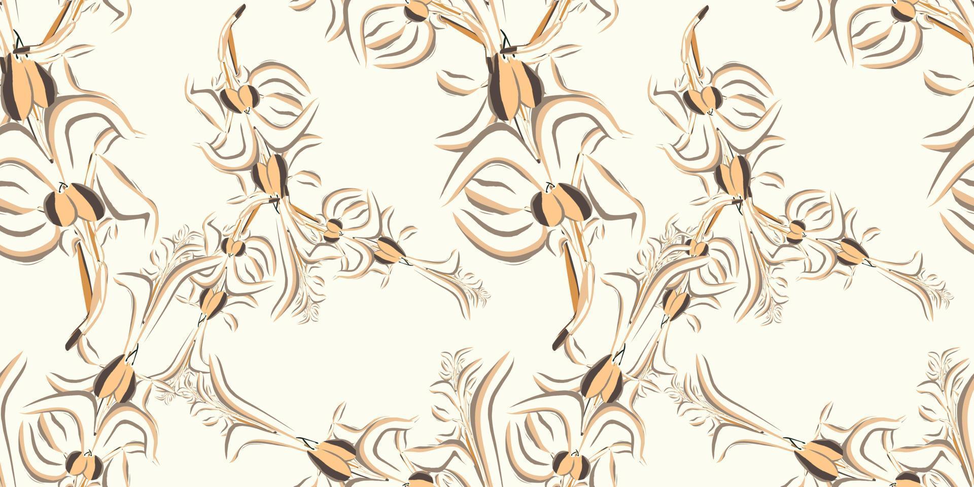 Modern abstract flower, leaf, seamless pattern. designed with creative ideas vector