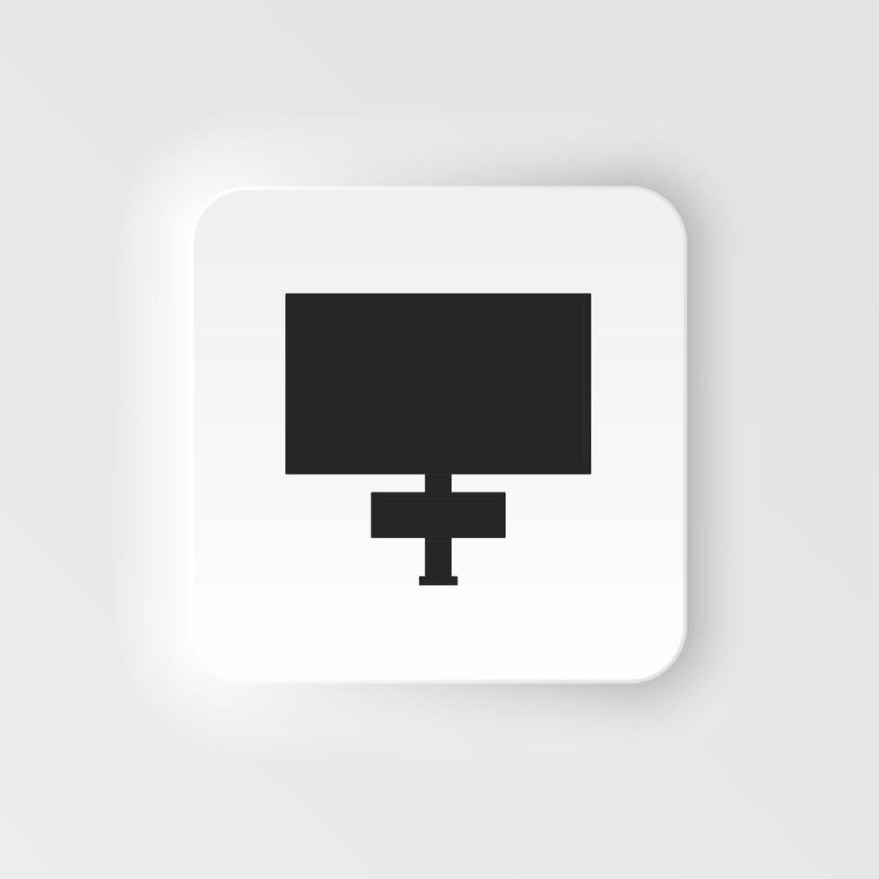 Blank bilboard neumorphic style vector icon for advertisement, Big board banner. on white background .