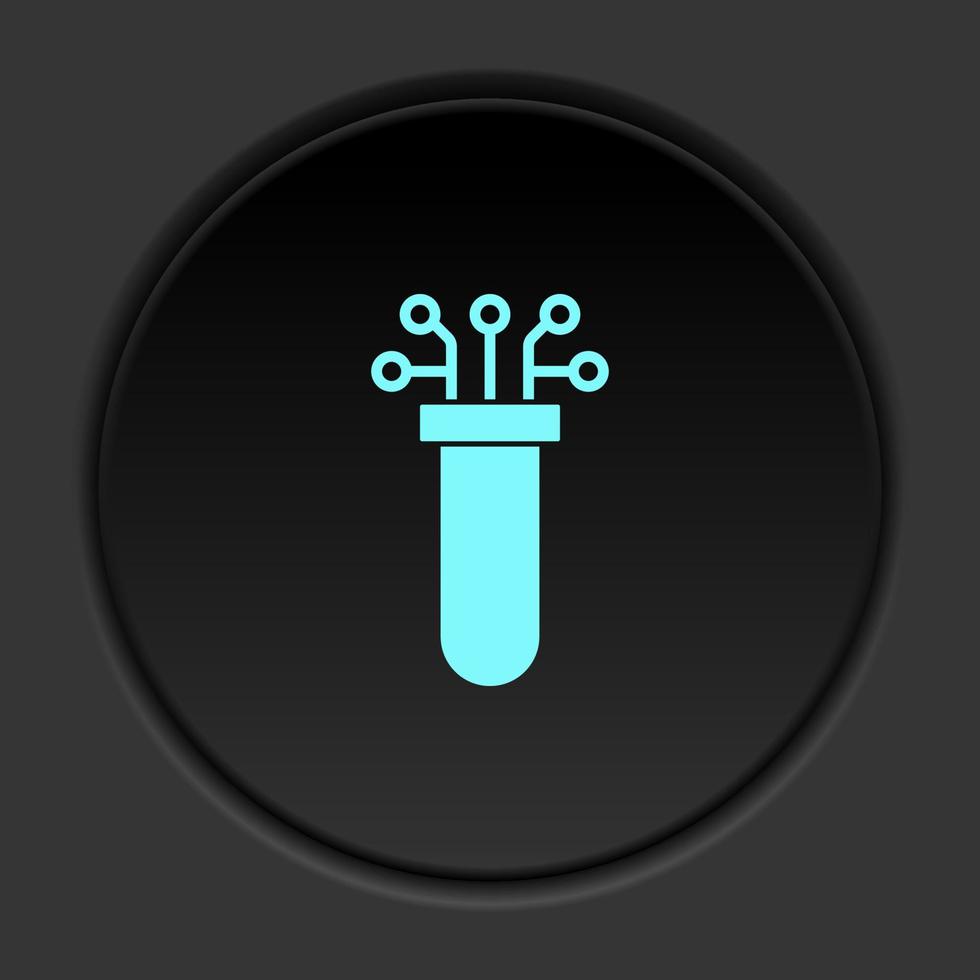 Round button icon, Biology, smart. Button banner round, badge interface for application illustration on dark background vector