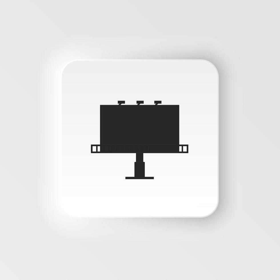 Blank bilboard neumorphic style vector icon for advertisement, Big board banner. on white background .