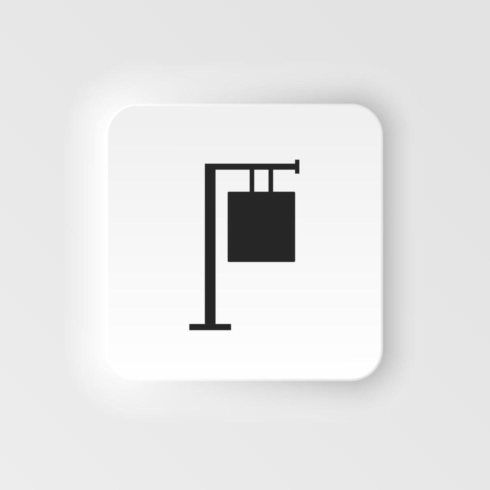 Blank bilboard neumorphic style vector icon for advertisement, Big board banner. on white background .