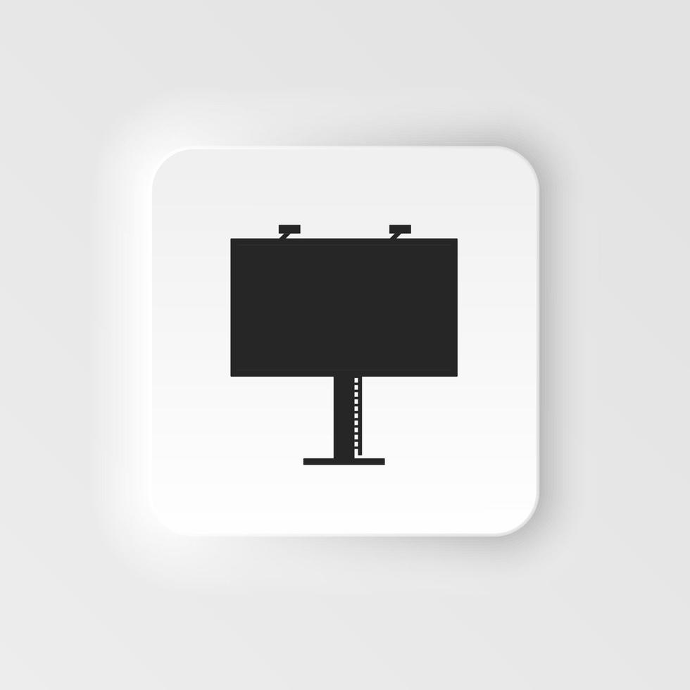 Blank bilboard neumorphic style vector icon for advertisement, Big board banner. on white background .