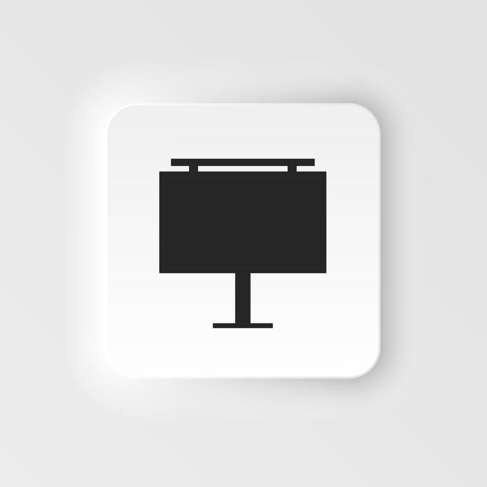 Blank bilboard neumorphic style vector icon for advertisement, Big board banner. on white background .