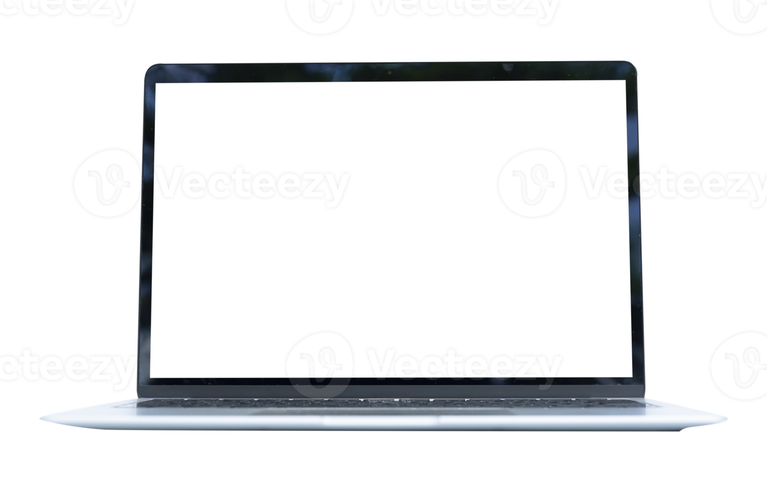 Laptop isolated with blank white screen for mockups png