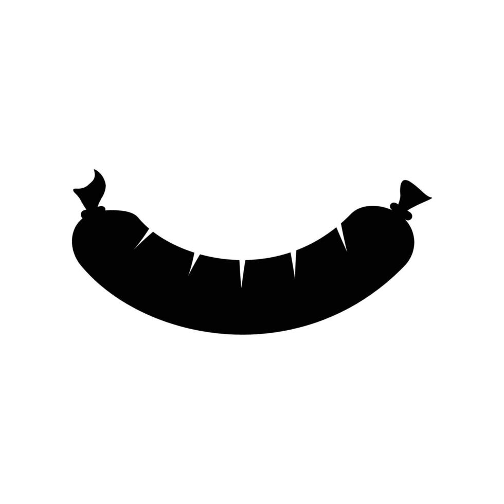 logotipo de salchicha negra vector