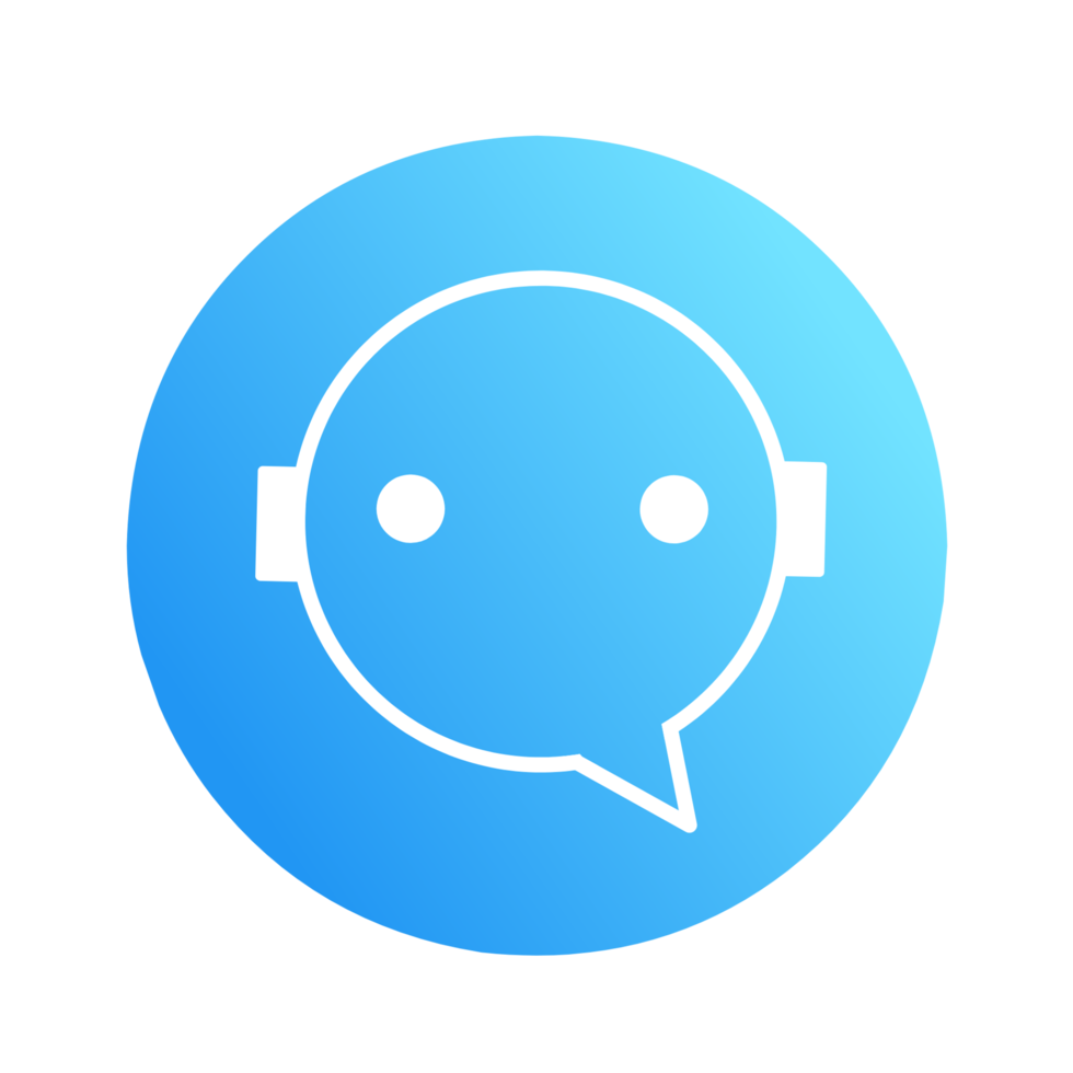 chatbot en círculo azul moderno png