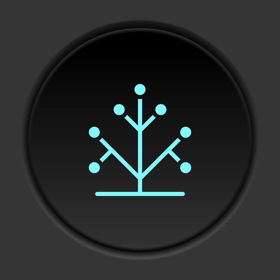 Round button icon, Genetics, tree, dna. Button banner round, badge interface for application illustration on dark background vector