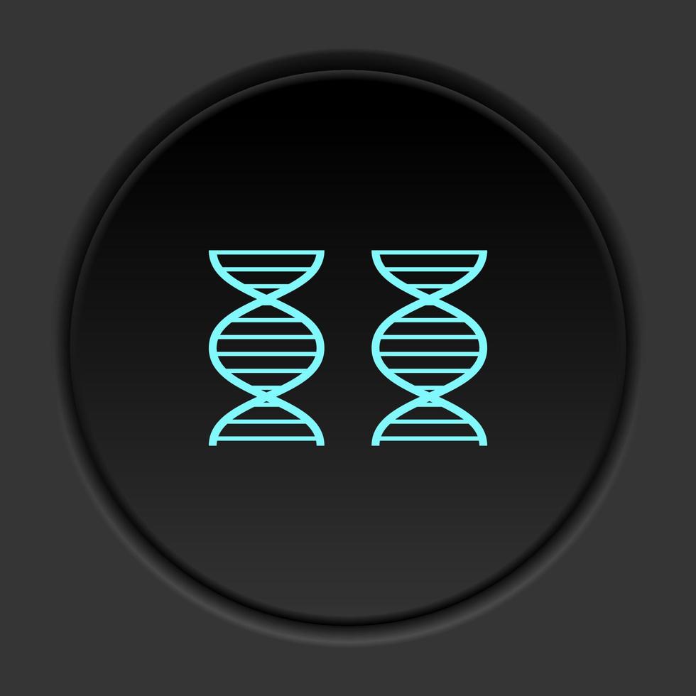 Round button icon, Genome, dna. Button banner round, badge interface for application illustration on dark background vector