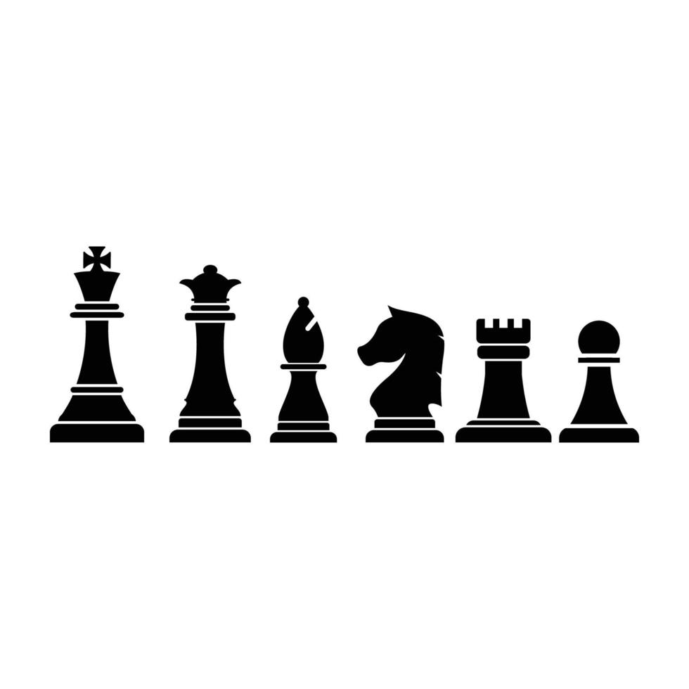 set chess icon vector